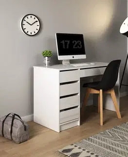 Detské stoly a stolíky ArtLas Písací stolík ALEAH | biely mat