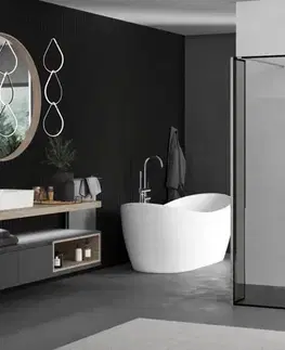 Sprchové dvere MEXEN/S - Kioto Sprchová zástena WALK-IN voľne stojaca 120 x 30 x 30, čierny vzor, nikel kartáčovaná 800-120-030-222-97-70-030