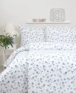 Obliečky MKLozkoviny.sk Predĺžené flanelové obliečky - Nezábudky - 140 × 220 cm - 70 x 90 cm