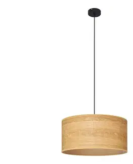 Svietidlá  Luster na lanku ALBA 1xE27/15W/230V pr. 40 cm hnedá/čierna W-KM 4020/1 BK + WOOD
