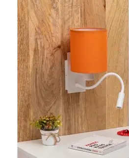 Svietidlá BRILAGI -LED Flexibilná nástenná lampa NUBILA 1xE27/25W/230V + LED/3W biela/oranžová BG1559+BG2453