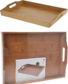 Podnosy a tácky Kinekus Podnos obdĺžnik 43x29x5cm s rúčkami, bambus