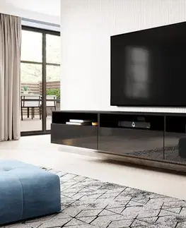 Skrinka pod televízor Athena 40 TV stolík čierna/čierny lesk 
