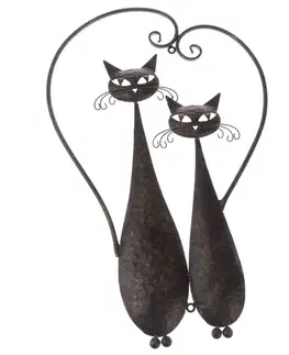 Bytové dekorácie Dakls Kovová dekorácia na stenu Cats, 52 cm