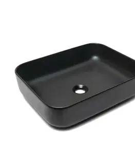 Umývadlá Umývadlo na dosku SAT Infinitio 50x39 cm čierna mat bez prepadu SATINF5039BKM SATINF5039BKM