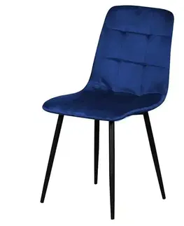 Čalúnené stoličky Stolička W168 Tmavomodrá