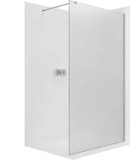 Sprchovacie kúty CERANO - Sprchová zástěna Walk-in Onyx Cube L/P - 8 mm - hranatá vzpěra - chrom, mléčné sklo - 30x200  CER-8050BD71926