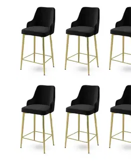 Barové stoličky Bar Stool Set (6 Pieces) Enox - Black, Gold