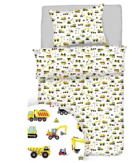 Detské obliečky Obliečky bavlnené Stavebné stroje TiaHome - Detský set 130x90cm + 65x45cm