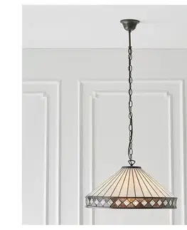 Svietidlá Endon 64147 - Závesný luster na reťazi Tiffany FARGO 1xE27/60W/230V priemer 50 cm 64147