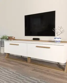 TV stolíky TV stolík Astrid - White, Walnut