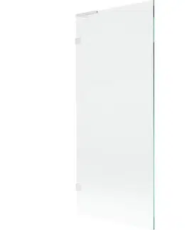 Sprchové dvere MEXEN/S - Lunar L vaňová zástena FIX 80 x 150, transparent, biela 897L-080-000-20-00