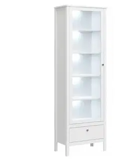 Vitríny KONDELA Olje 1W1S vitrína biela