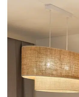 Svietidlá  - Luster na lanku DOUBLE OVAL YUTE 2xE27/15W/230V hnedá/krémová 603577