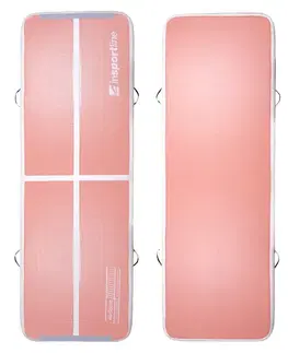 Žinenky Airtrack inSPORTline Airstunt 300x100x10 cm korálová ružová s elektrickou pumpou