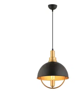 Svietidlá  Luster na lane MONZA 1xE27/40W/230V priemer 30 cm čierna/zlatá 518LMS1126