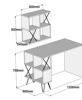 Písacie stoly Písací stôl Extra 2 - Walnut