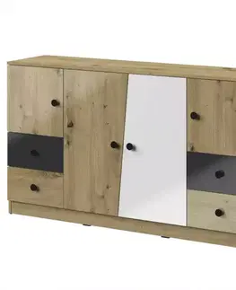 Komody do detskej izby Komoda Nero 06 160 – Čierna Lesk
