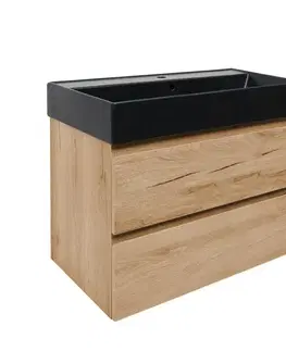 Kúpeľňový nábytok Kúpeľňová skrinka s umývadlom SAT B-Way 79x50x45 cm dub mat BWAY80OAKU4B BWAY80OAKU4B