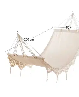 Hojdacie siete NABBI Embu hojdacia sieť 200x80 cm krémová
