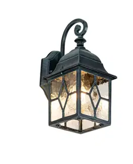 Vonkajšie nástenné svietidlá Romantická vonkajšia nástenná lampa tmavozelená - London