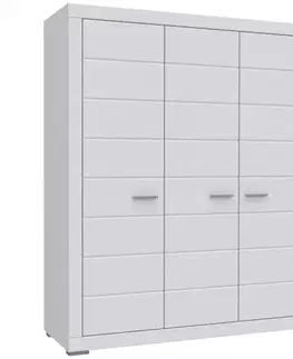 Spálňové šatníkové skrine Skriňa Snow 3D SNWS83 biely mat