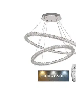 Svietidlá  LED Stmievateľný luster na lanku LED/160W/230V 3000-6500K strieborná + DO J6354/CH