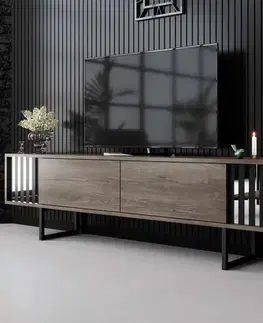 TV stolíky TV stolík Chrome Line - Walnut, Black