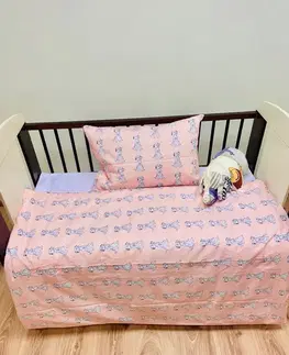 Detské obliečky Obliečky bavlnené detské Psík ružový TiaHome - Detský set 130x90cm + 65x45cm