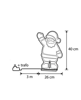 Svetelné reťaze do interiéru Vianočná stolná lampa Santa Claus vrátane LED s časovačom - Infinidade