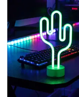Svietidlá  LED neónová stolová dekorácia LED/2W/3xAA USB kaktus 43996C