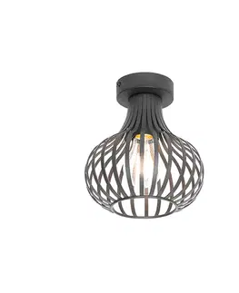 Stropné osvetlenie Moderné stropné svietidlo čierne 18 cm - Saffira