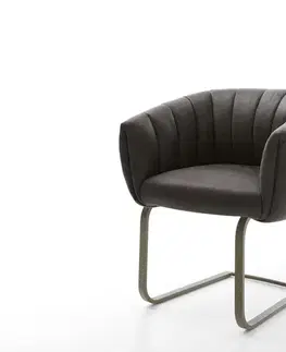 Jedálenské stoličky DELIFE Konzolová jedálenská stolička Jada-Flex mikrovlákno antracitová vintage konzolová jedálenská stolička plochý titánová farba vrecková pružina