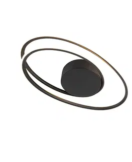 Stropné osvetlenie Dizajnové stropné svietidlo čierne vrátane LED 3-stupňový stmievač - Rowan