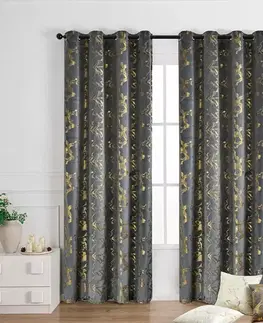 Závesy do spálne Záves na krúžkoch KLOE VET427/5/210GSM 140x250 cm  sivý