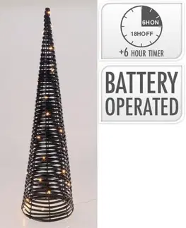 Ostatné vianočné dekorácie Kinekus Dekorácia pyramída 60LED, 80cm, s časovačom, čierna