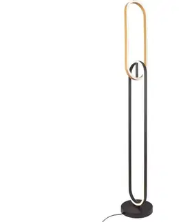 Lampy Zuma Line F241145502 - LED stojacia lampa RAVON 2xLED/36W/230V čierna/zlatá F241145502