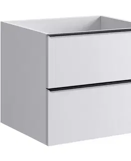 Kúpeľňový nábytok CERANO - Kúpeľňová skrinka pod umývadlo s úchytkou Velora - biela matná, čierna úchytka - 69x53x46,5 CER-664990