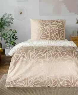 Obliečky Obliečky bavlnené Fatima hnedá TiaHome - 2x Vankúš 90x70cm, 1x Paplón 200x220cm