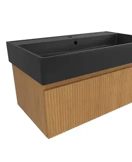 Kúpeľňový nábytok Kúpeľňová skrinka s umývadlom SAT Evolution 78x30x44, 5 cm dub medový mat SATEVO80DMU2B SATEVO80DMU2B
