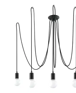 Svietidlá  SL.0371 - Luster na lanku EDISON 5 5xE27/60W/230V pavúk čierna SL.0371