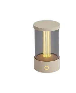Lampy Vonkajšia stolná lampa béžová nabíjateľná vrátane nabíjacej stanice IP65 - Grill