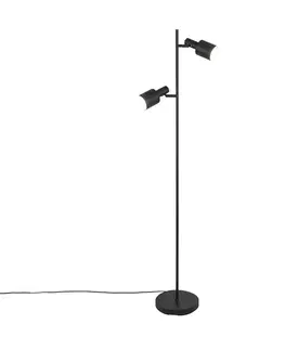 Stojace lampy Moderná stojaca lampa čierna 2-svetlo - Stijn