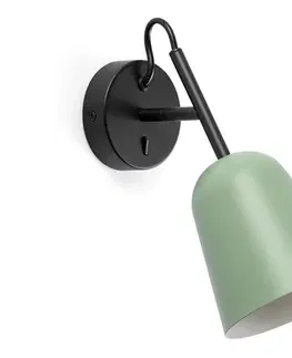 Svietidlá FARO Barcelona FARO 28259 - Nástenná lampa STUDIO 1xE14/8W/230V zelená/čierna 28259