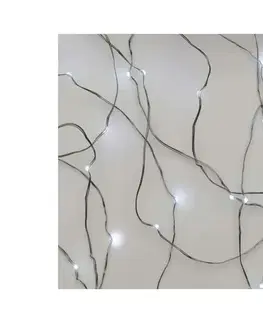 Vianočné dekorácie  LED reťaz 20× LED / 2× AA, 2,4 m, studená biela D3AC07