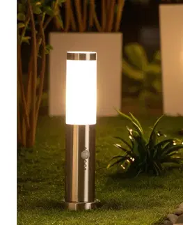 Záhradné lampy Brilagi - Vonkajšia lampa so senzorom NOVA 1xE27/15W/230V 40 cm IP44 matný chróm FG-KH142PSH-40-SEN-SIL