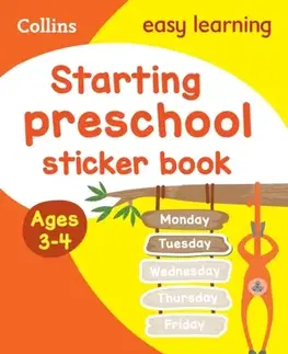 Príprava do školy, pracovné zošity Starting preschool Sticker Book Ages 3-4 - Easy Learning