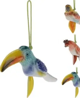Záhradné lampy Kinekus Zvonkohra vták 16cm, porcelán, mix