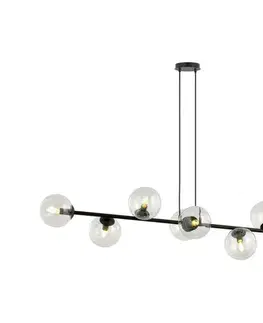 Svietidlá EMIBIG Luster na lanku ROSSI 8xE14/10W/230V čierna/číra 874/8