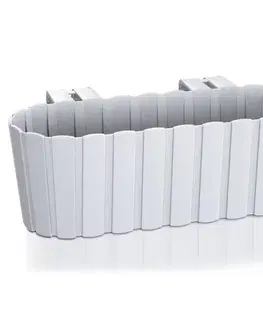 Kvetináče a truhlíky NABBI DDECZ400 plastový balkónový kvetináč 38,3 cm biela
